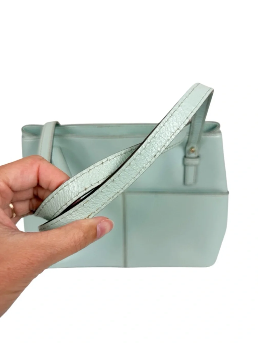 Kate Spade New York Gabriel Grand Street Bag‎ Blue Green Leather Shoulder Purse